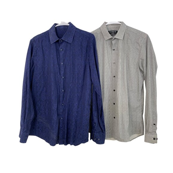 Lot Of Two Mens Button-Up Shirts Tasso Elba & Topman Medium GUC 8883 - Picture 1 of 13